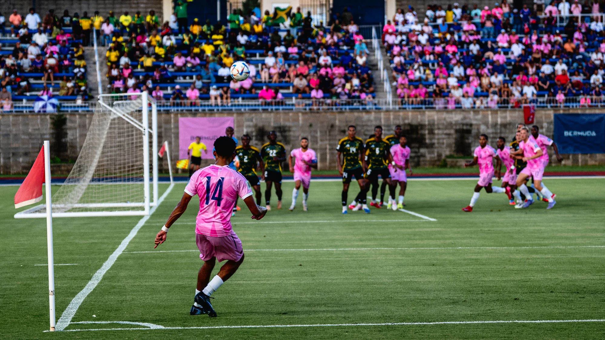 Corner kick match action