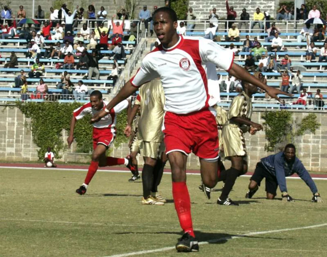 Player celebrating after scoring