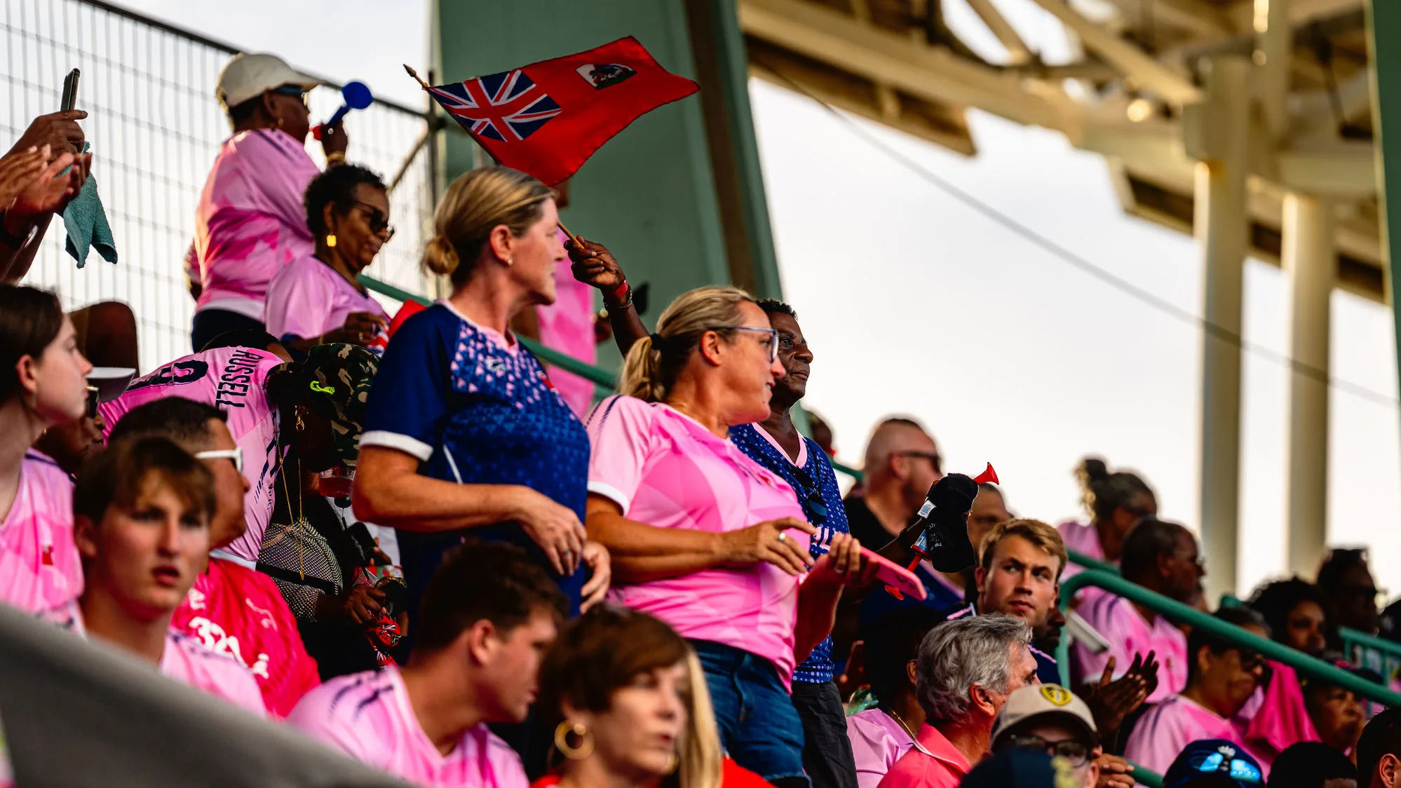Fans waving Bermuda flag