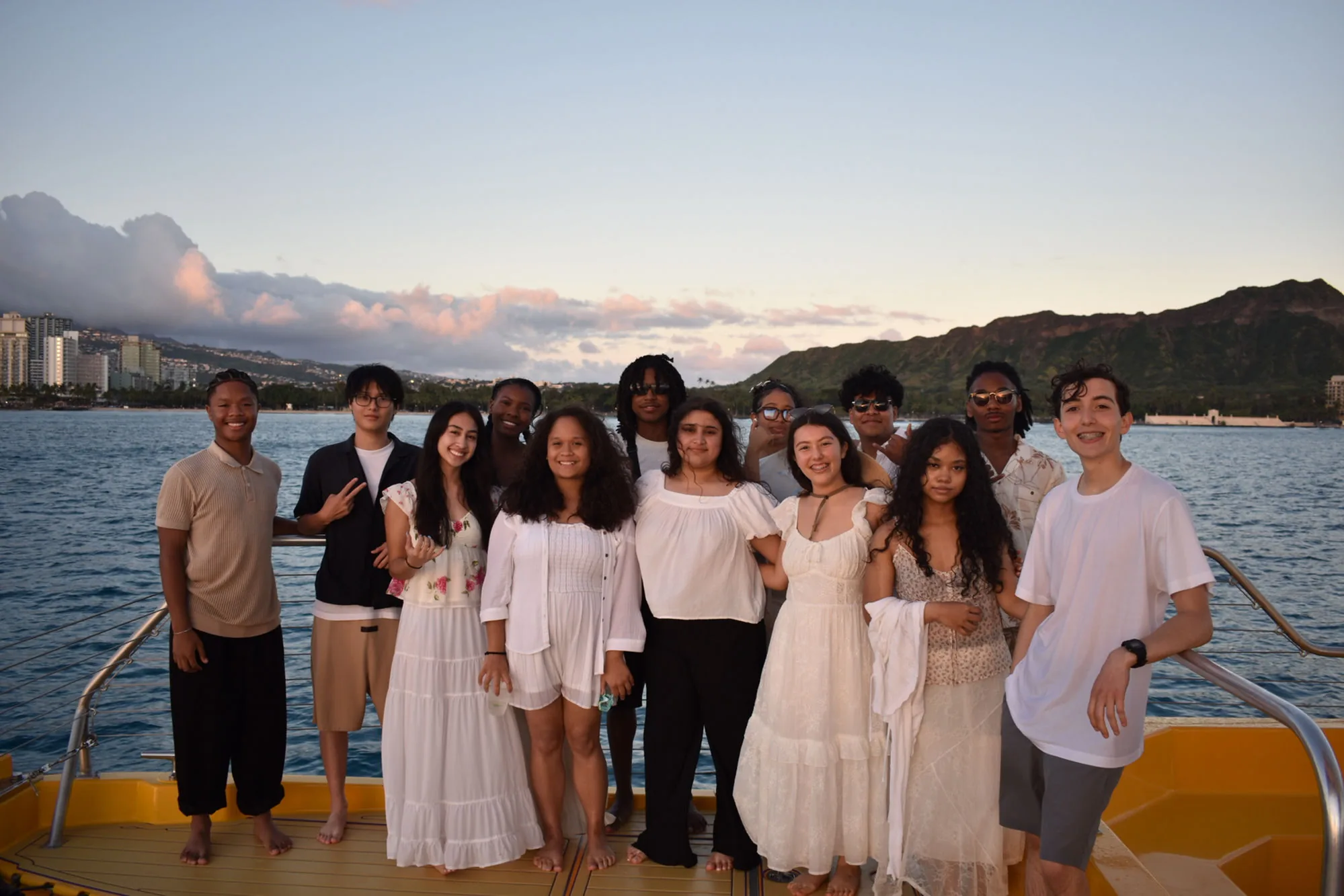 Group on boat